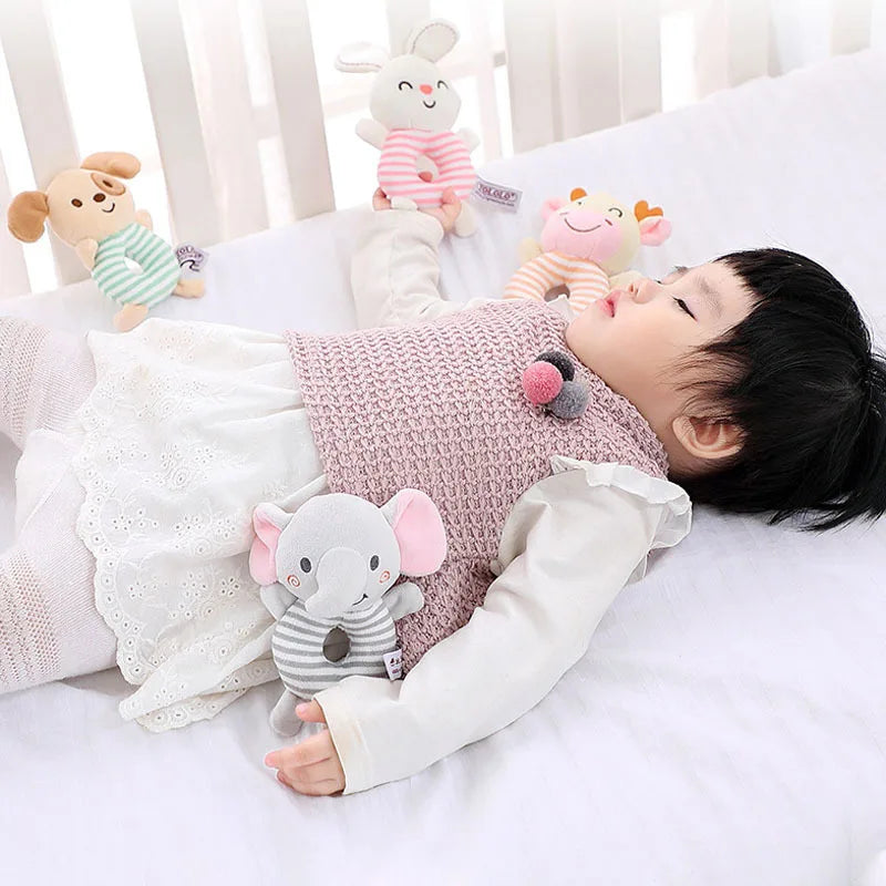 Soft Plush Animal Baby Rattle – Handheld Ring Toy for Newborns & Infants (0-24 Months)