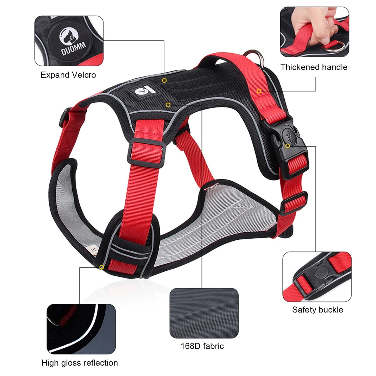 Ultimate Tactical Dog Harness – Waterproof, Reflective & Heavy-Duty for Large Dogs