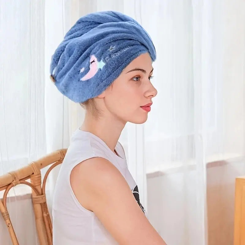 Super Absorbent Hair Drying Hat – Soft, Cute Quick-Dry Towel Wrap for Women & Girls