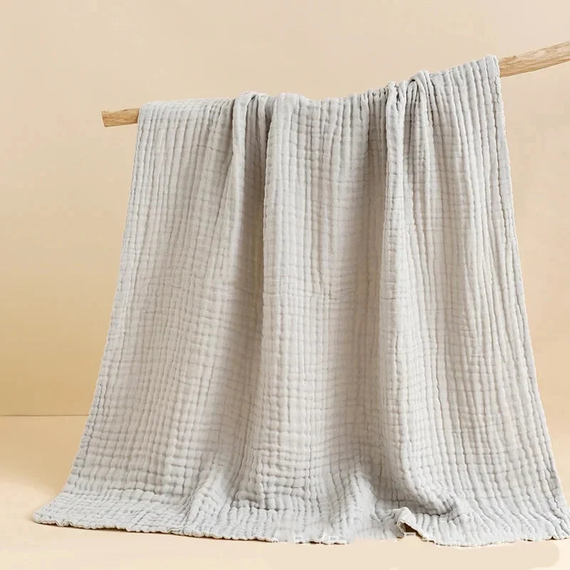 6-Layer Muslin Baby Bath Towel – 100% Cotton Swaddle & Receiving Blanket (105×105 cm)
