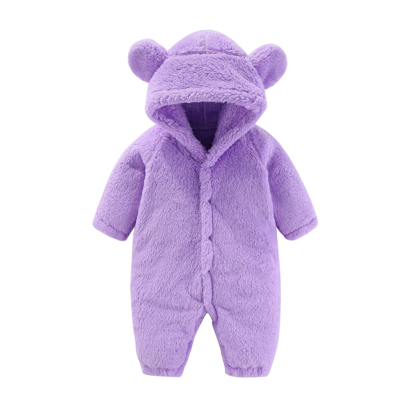 Baby Snowsuit Romper – Warm Fleece Hooded Jumpsuit for Newborn Boys & Girls (0-12M)