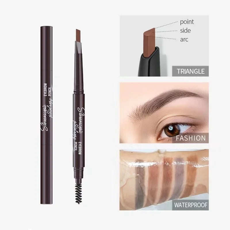 2-in-1 Waterproof Eyebrow Pencil & Brush – Long-Lasting, Smudge-Proof, & Natural Finish