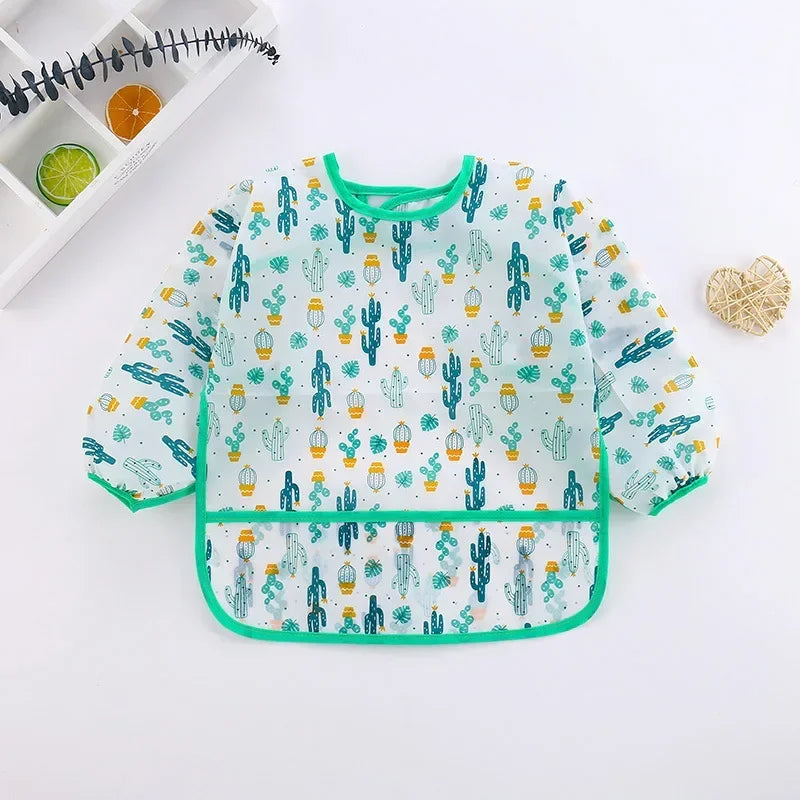 Baby Bib with Sleeves – Waterproof Feeding Bib for Toddlers (BPA-Free, 6M–6Y)