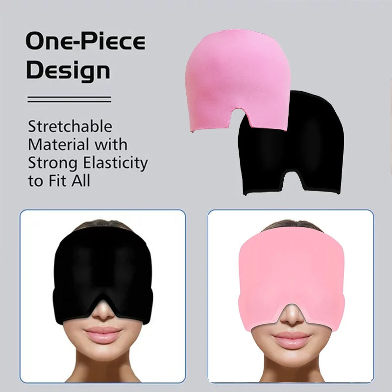 Migraine Relief Ice Headache Hat – Cold Therapy Cap & Eye Mask for Pain & Stress Relief