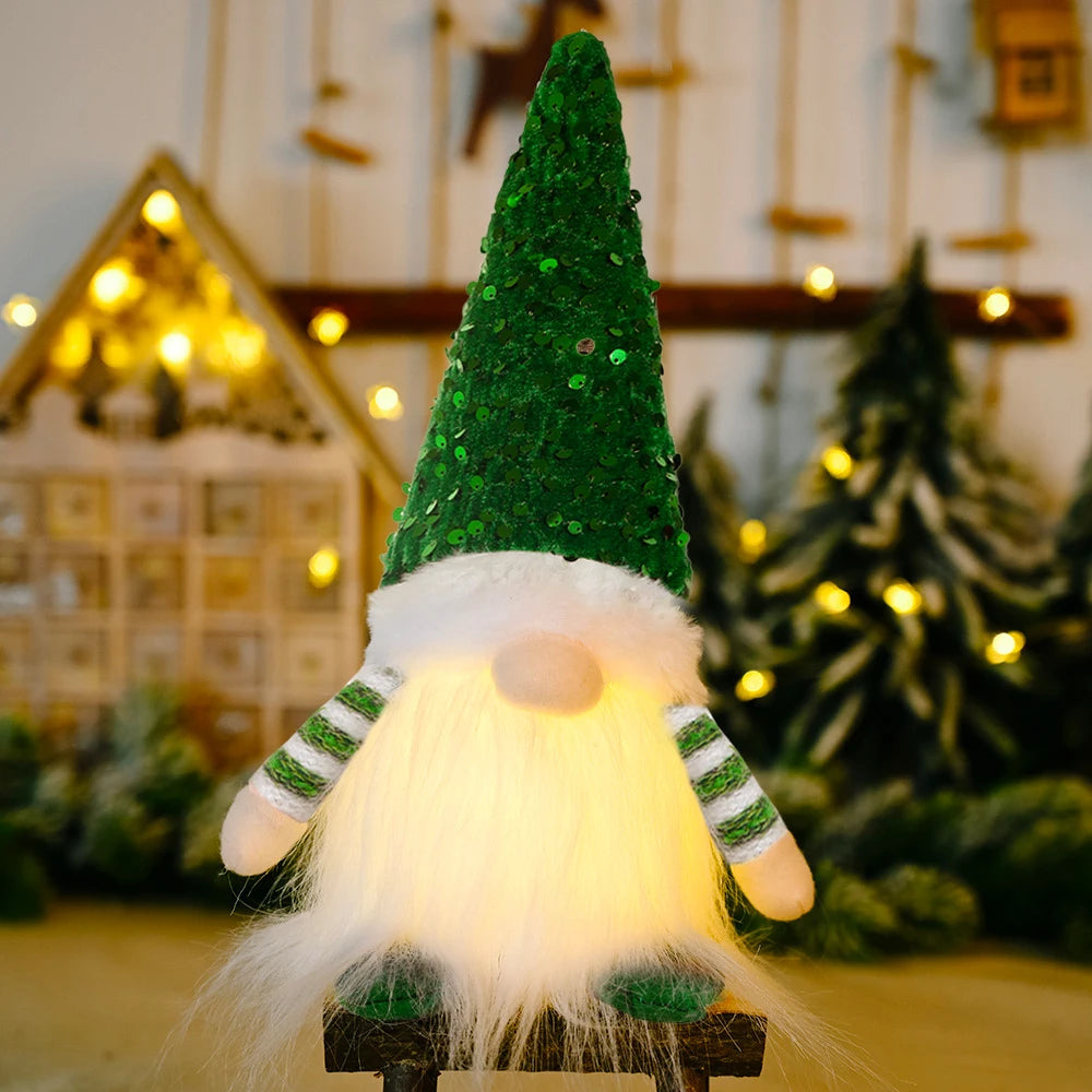 LED Christmas Gnome – Glowing Faceless Doll Decoration 30cm