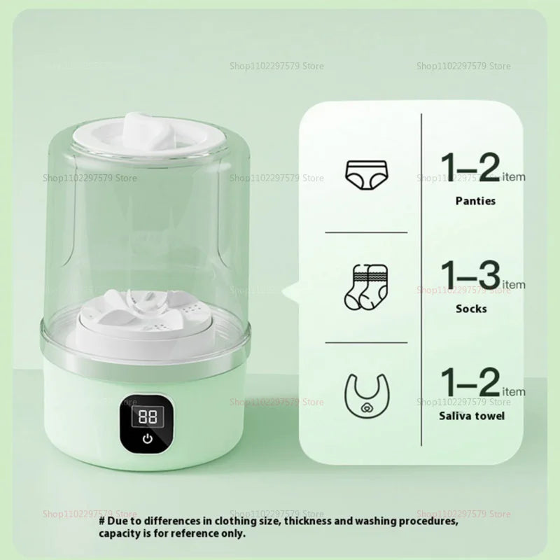 Portable Mini Washing Machine – Compact Laundry Washer for Travel, Dorms & Apartments