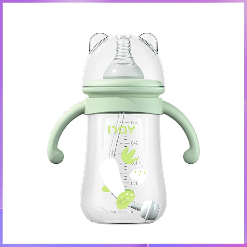 Anti-Colic Baby Bottle with Handles for 6+ Months – Leak-Proof, BPA-Free, Easy Grip