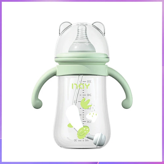 Anti-Colic Baby Bottle with Handles for 6+ Months – Leak-Proof, BPA-Free, Easy Grip