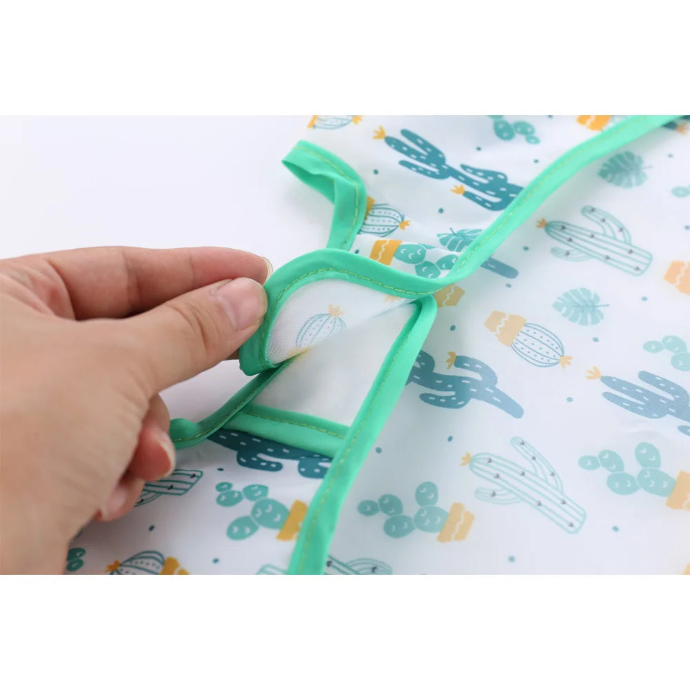 Waterproof Long Sleeve Baby Bib – Cute Toddler Feeding Apron & Art Smock (0–6 Years)