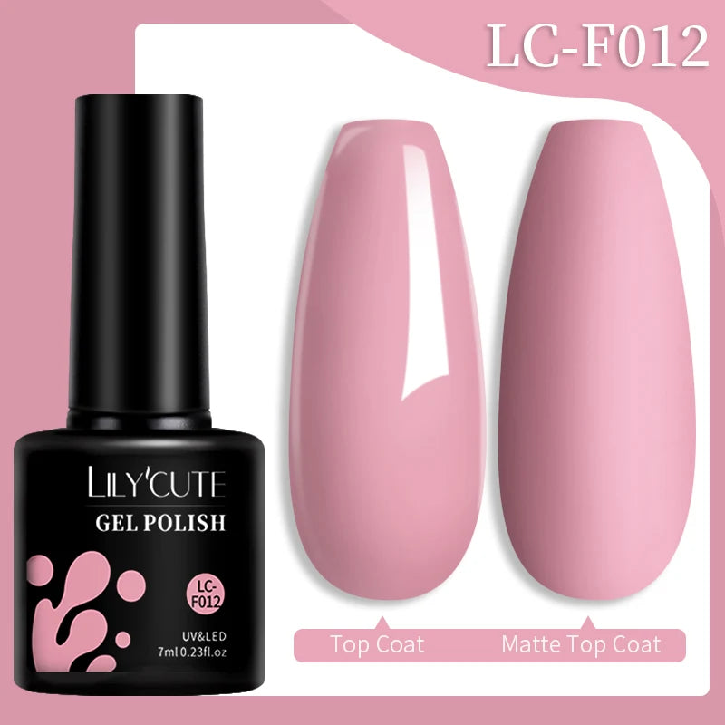 LILYCUTE Gel Nail Polish Set – 7ml Colorful UV Gel Varnish for Manicure | Long-Lasting Semi-Permanent Soak Off Nail Art Base & Top Coat